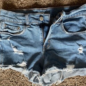 blue jean shorts